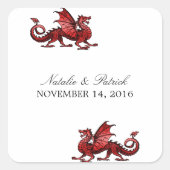 Rode dragon Wedding Stickers (Voorkant)