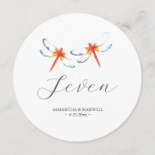 Rode Dragonfly Bruiloft Ronde Tafel Nummer Kaart (Voorkant)