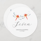 Rode Dragonfly Bruiloft Ronde Tafel Nummer Kaart (Voorkant / Achterkant)