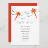 Rode Dragonfly bruiloft zitgrafiek Sjabloon Kaart (Voorkant / Achterkant)