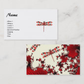 Rode dragonfly-profielkaart visitekaartje (Voorkant / Achterkant)