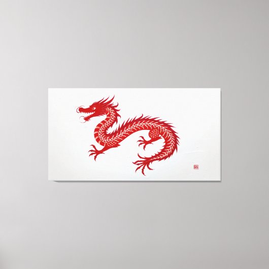 Rode Draken Canvas Afdruk (Voorkant)