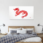 Rode Draken Canvas Afdruk (Insitu (Slaapkamer))