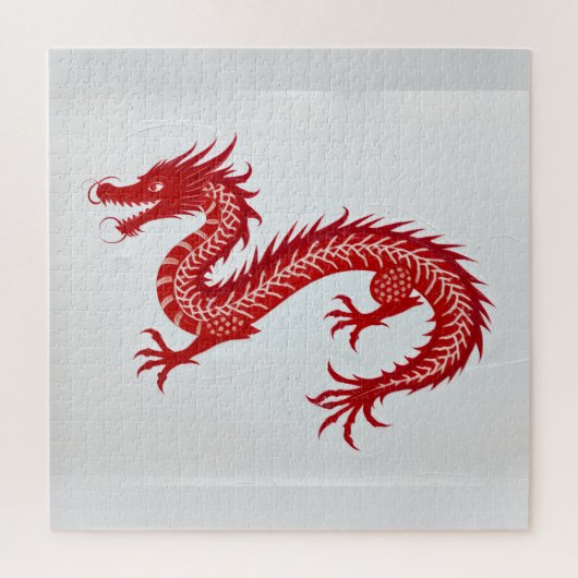 Rode Draken Canvas Legpuzzel (Verticaal)