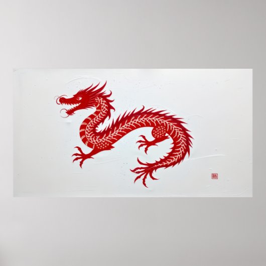 Rode Draken Canvas Poster (Voorkant)