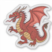 Rode Draken Sticker (Voorkant)