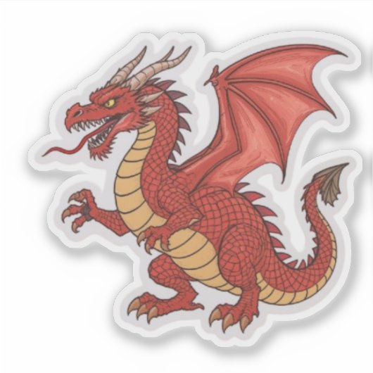 Rode Draken Sticker (Voorkant)
