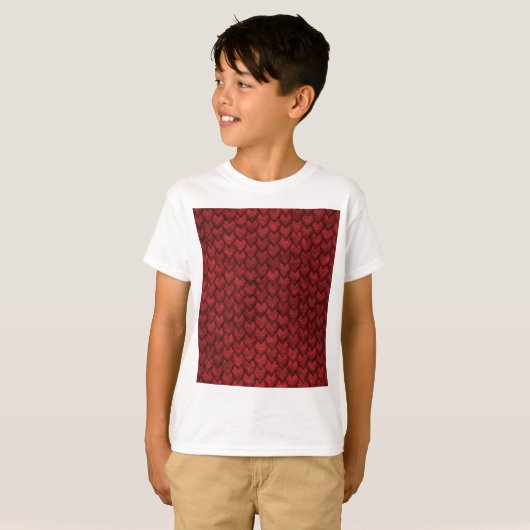 Rode drakenhuid t-shirt (Voorkant volledig)