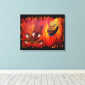 Rode Drakenklauw Canvas Afdruk (Insitu (Houten vloer))
