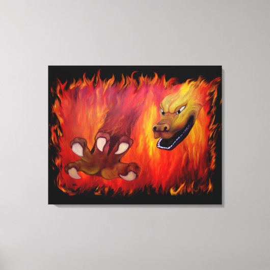 Rode drakenklauw canvas afdruk (Voorkant)