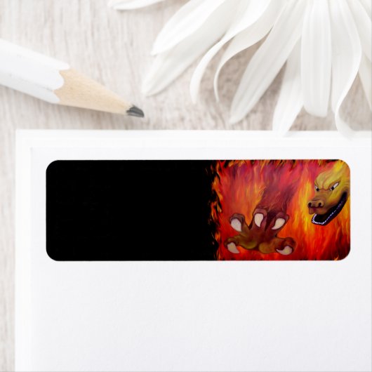 Rode drakenklauw etiket (Insitu)