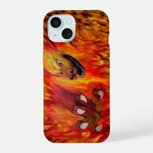 Rode Drakenklauw iPhone 15 Case (Achterkant)