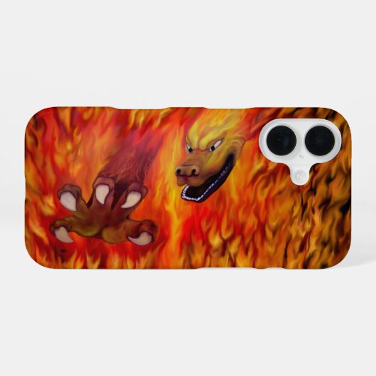 Rode Drakenklauw iPhone 16 Hoesje (Achterkant horizontaal)