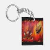 Rode drakenklauw sleutelhanger (Voorkant Links)