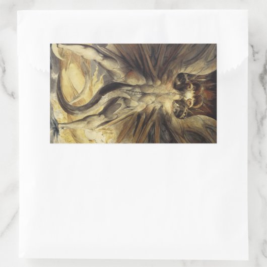 Rode drakenstickers rechthoekige sticker (Tas)