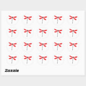 rode drakenvlieg ronde sticker (Vel)