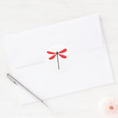 rode drakenvlieg ronde sticker (Envelop)