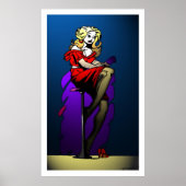 Rode dress in het licht poster (Voorkant)