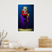 Rode dress in het licht poster (Keuken)