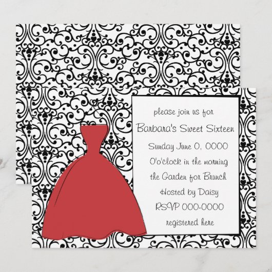 rode dress kaart (Voorkant / Achterkant)