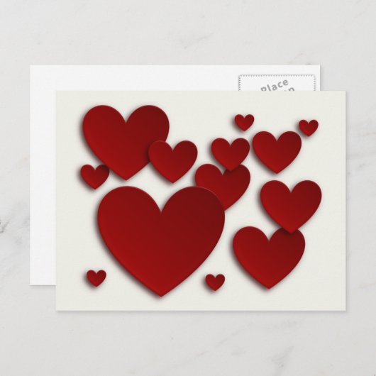 Rode Driedimensionele Harten - de Kaart van de (Voorkant / Achterkant)