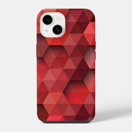 Rode Driehoek Geometrisch Patroon iPhone 14 Hoesje (Achterkant)