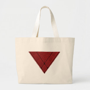 rode driehoek Keffiyeh Palestine verzetssymbool Grote Tote Bag