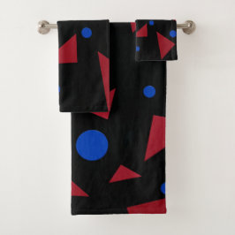 Rode driehoeken, blauwe cirkels bad handdoek