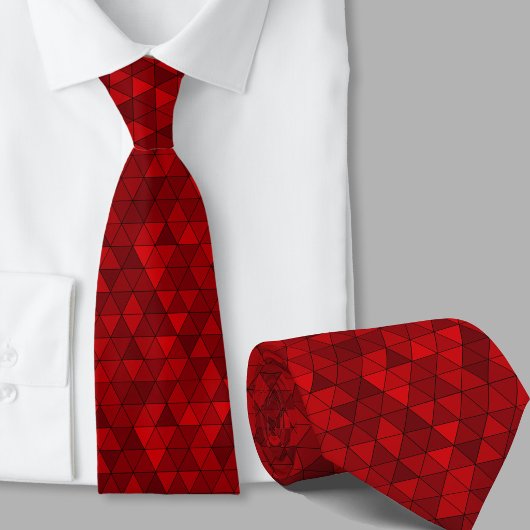Rode driehoeken Geometrisch patroon heren modern Stropdas