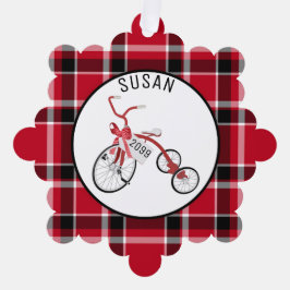 Rode driewieler peuter Kinder - Cadeau Label - Ornament Kaart