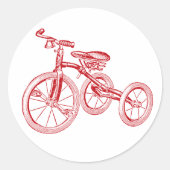  rode driewieler ronde sticker (Voorkant)