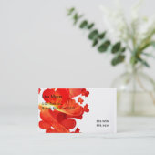 Rode drijvende gekleurde harten visitekaartje (Staand voorkant)