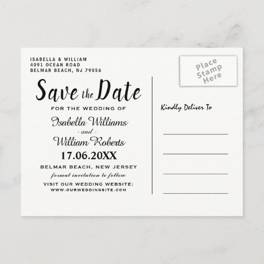 Rode Drink Ocean Beach Bewaar de datum Aankondigingskaart (Achterkant)