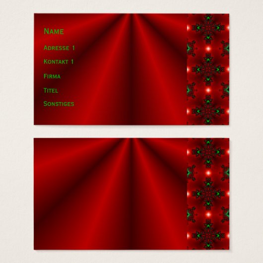 Rode dromen visitekaartje (Voorkant /achterkant)