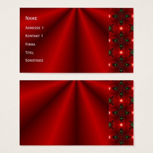 Rode dromen visitekaartjes (Voorkant /achterkant)