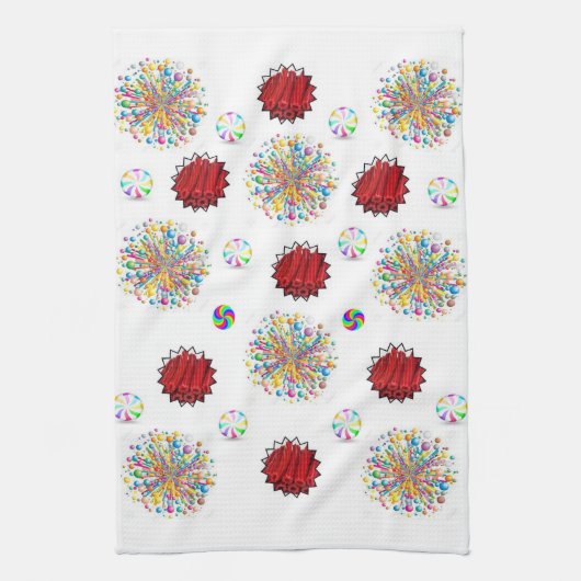 Rode dropvork keukenhanddoek (Verticaal)