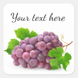 Rode druif vierkante sticker