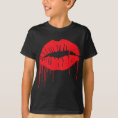 Rode druipende Lippen Mode Icon, Lippen, Rode Lipp T-shirt (Voorkant)