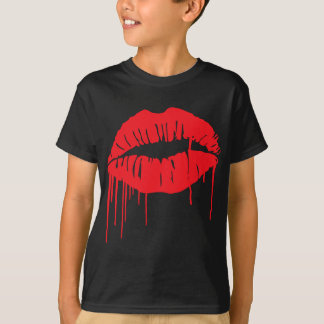 Rode druipende Lippen Mode Icon, Lippen, Rode Lipp T-shirt