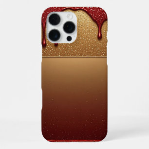 Rode druipende verf glinsterend gouden luxe kunst  iPhone 16 pro max hoesje