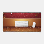 Rode druipende verf over gouden glitter achtergron bureaumat (Keyboard & Muis)