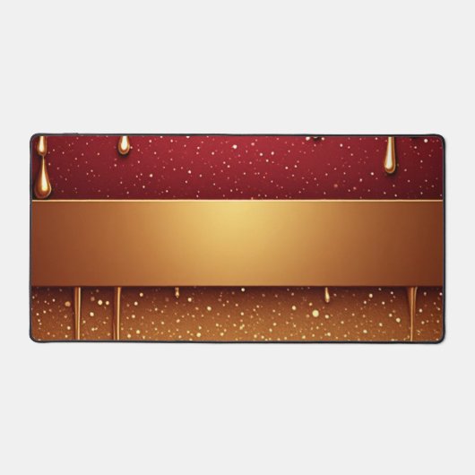 Rode druipende verf over gouden glitter achtergron bureaumat (Voorkant)