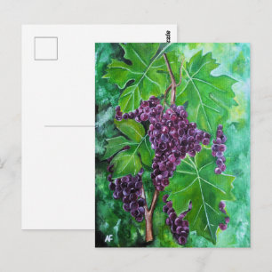 Rode druiven aan een Augustijnen wijnstok door Alf Briefkaart
