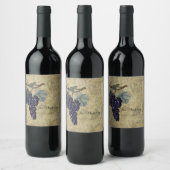 Rode druiven Elegante wijngaard Custom Wedding Win Wijn Etiket (Flessen)