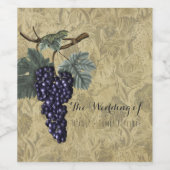 Rode druiven Elegante wijngaard Custom Wedding Win Wijn Etiket (Enkel label)