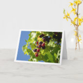 Rode druiven Groene bladeren Kaart (Gele Bloem)