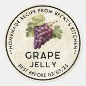 Rode Druiven Jelly  inblikken label (Voorkant)