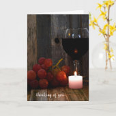 rode druiven met wijnglas denken aan jou kaart (Gele Bloem)