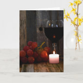 rode druiven met wijnglas kaart (Gele Bloem)