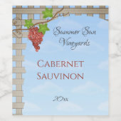 Rode druiven op de wijn wijn etiket (Enkel label)